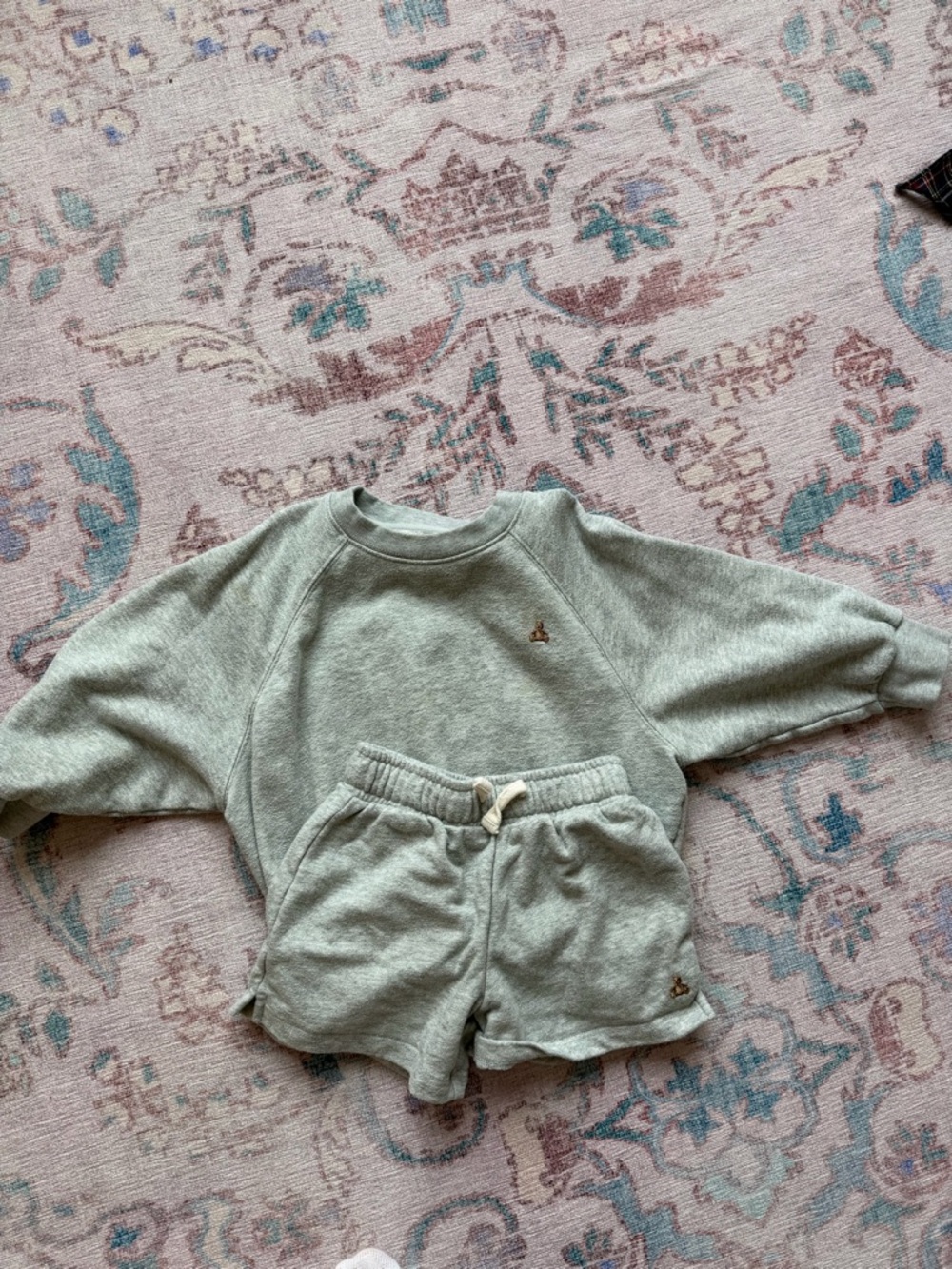 Gap Kids Neutral Green Sweatshirt and Shorts Set - Cozy Everyday Bottoms